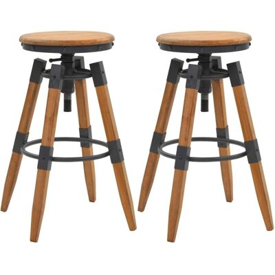 vidaXL 2er Satz aus Massiv Fichtenholz verstellbare Barhocker - Heim Stuhl Sitz vidaXL 2er Satz aus Massiv Fichtenholz verstellbare Barhocker - Heim Stuhl Sitz