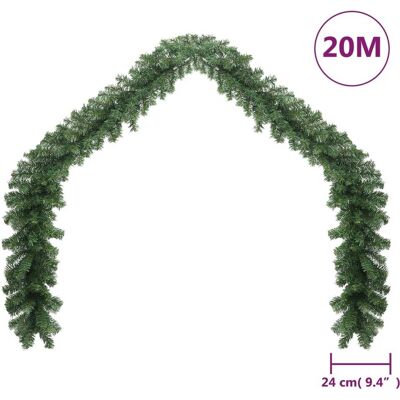 vidaXL Girlanda świąteczna PVC 20 m vidaXL608230 - Zielony - Dekoracja świąteczna vidaXL Girlanda świąteczna PVC 20 m vidaXL608230 - Zielony - Dekoracja świąteczna