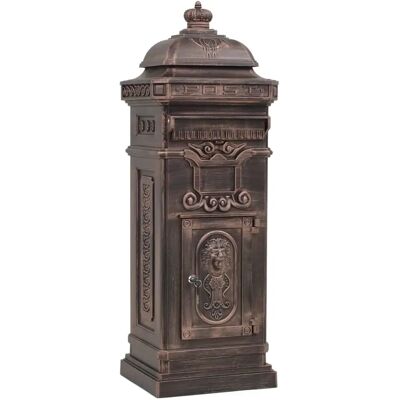 vidaXL Boîte aux lettres colonne en aluminium style vintage antirouille bronze - Boîte aux lettres vidaXL Boîte aux lettres colonne en aluminium style vintage antirouille bronze - Boîte aux lettres