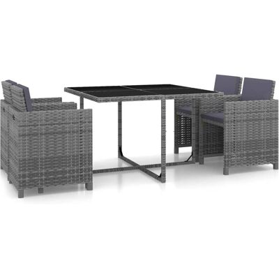 VidaXL Gartenset - Elegantes Poly-Rattan, Wasserfest, 1 Tisch, 4 Stühle VidaXL Gartenset - Elegantes Poly-Rattan, Wasserfest, 1 Tisch, 4 Stühle