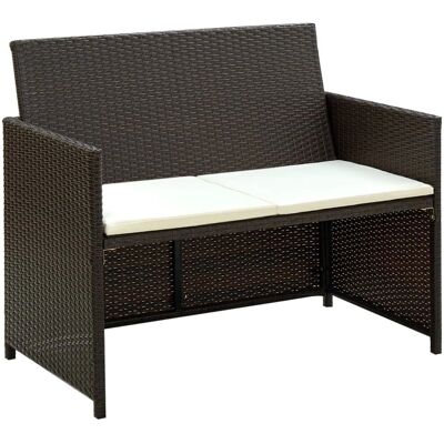 Mærkefri have sofa - Vejrbestandigt PE-rattan - 2-personers Mærkefri have sofa - Vejrbestandigt PE-rattan - 2-personers