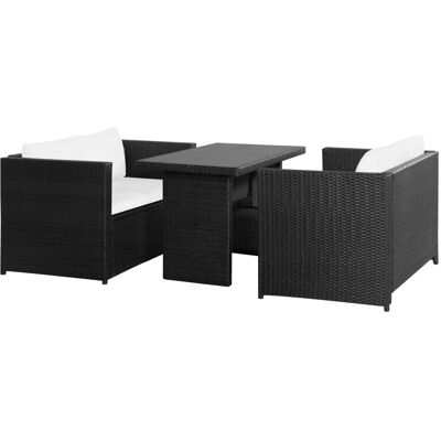 Ensemble de Canapés de Jardin vidaXL en Noir avec Coussins Ensemble de Canapés de Jardin vidaXL en Noir avec Coussins
