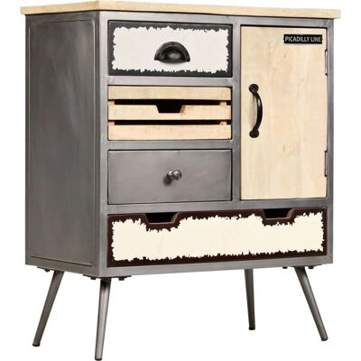 vidaXL - Sideboard Mango Holz Stahl - 65x33x76 cm - Sideboard vidaXL - Sideboard Mango Holz Stahl - 65x33x76 cm - Sideboard
