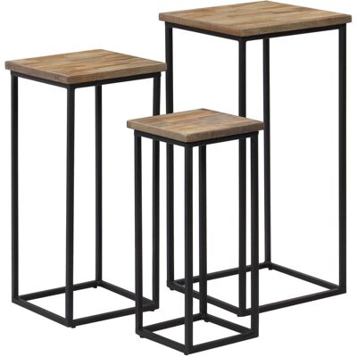 vidaXL Wiederverwendeter Teak 3-teiliges Pflanzen-Tisch-Set vidaXL Wiederverwendeter Teak 3-teiliges Pflanzen-Tisch-Set