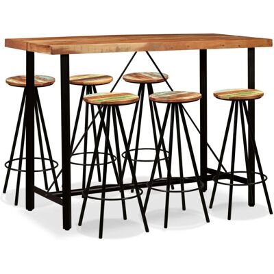 vidaXL Bar Set 7 Teile Massives Akazien- und Recyceltes Holz - Bar Set vidaXL Bar Set 7 Teile Massives Akazien- und Recyceltes Holz - Bar Set