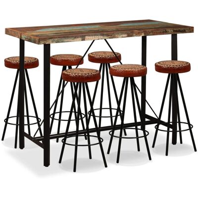 vidaXL Bar-Set - Industrieller Stil - 1 Tisch 6 Hocker vidaXL Bar-Set - Industrieller Stil - 1 Tisch 6 Hocker