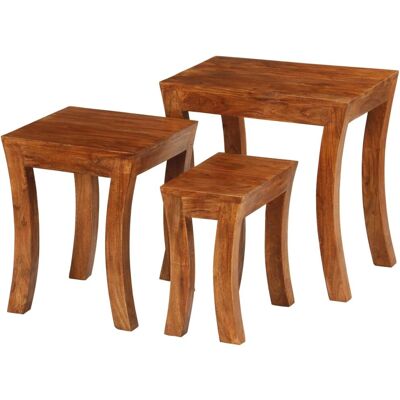 vidaXL Massivholz Akazien Nesting Tische 3er Set - Stapelbare Tische vidaXL Massivholz Akazien Nesting Tische 3er Set - Stapelbare Tische