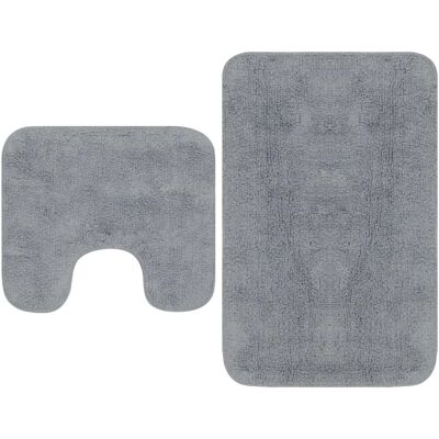 vidaXL Marque Modèle 948281 - Ensemble de Tapis de Bain - Gris vidaXL Marque Modèle 948281 - Ensemble de Tapis de Bain - Gris