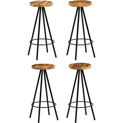 vidaXL Solide Mango-Holz Barhocker - 4 Stk, 30x30x76cm - Industrieller Stil vidaXL Solide Mango-Holz Barhocker - 4 Stk, 30x30x76cm - Industrieller Stil