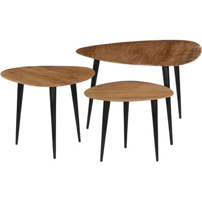 vidaXL Massief acaciahout salontafelset 3-delig - Salontafel vidaXL Massief acaciahout salontafelset 3-delig - Salontafel