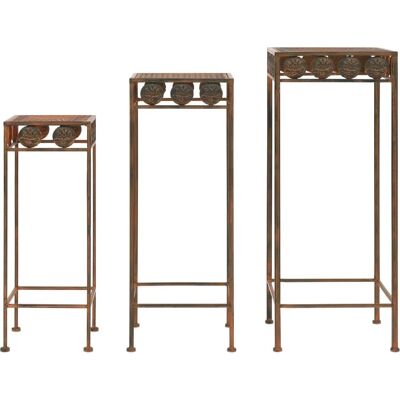vidaXL Plant Stand Set - Vintage Metal Rust Colors - 3 Pieces vidaXL Plant Stand Set - Vintage Metal Rust Colors - 3 Pieces