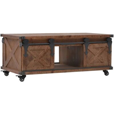 vidaXL Massief dennenhouten Salontafel 91x51x38cm Bruin - Salontafel vidaXL Massief dennenhouten Salontafel 91x51x38cm Bruin - Salontafel