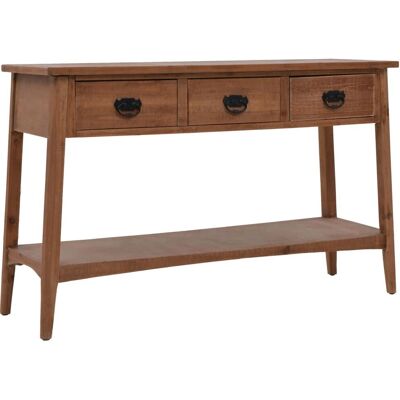 vidaXL Massief vurenhouten console tafel - Bruin - Bijzet- of eindtafel vidaXL Massief vurenhouten console tafel - Bruin - Bijzet- of eindtafel