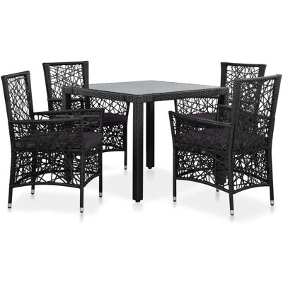 VidaXL Gartenmöbel-Set - Wetterfestes PE-Rattan - Glastisch VidaXL Gartenmöbel-Set - Wetterfestes PE-Rattan - Glastisch