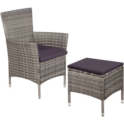VIDAXL - Nova - Grau - Polyrattan Gartenset VIDAXL - Nova - Grau - Polyrattan Gartenset