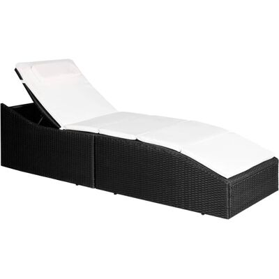 vidaXL Outdoor Chair Modell 44134 - Lounge, Gepolsterter Sitz, Schwarz, Creme, Weiß vidaXL Outdoor Chair Modell 44134 - Lounge, Gepolsterter Sitz, Schwarz, Creme, Weiß
