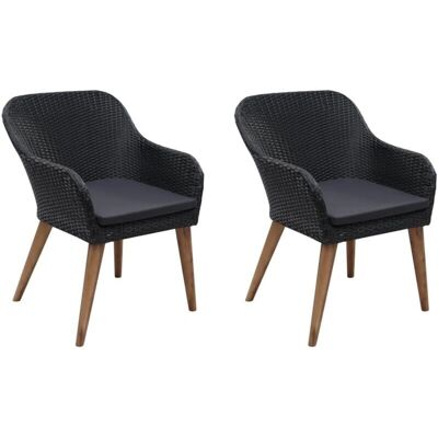 vidaXL Gartenstühle - Schwarz, 2 Stück vidaXL Gartenstühle - Schwarz, 2 Stück