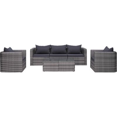 VidaXL Gartenset - Grau - Wasserfester Rattan VidaXL Gartenset - Grau - Wasserfester Rattan