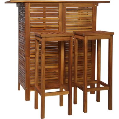 Ensemble table et chaises en acacia massif vidaXL - Mobilier d'extérieur - Publicité Ensemble table et chaises en acacia massif vidaXL - Mobilier d'extérieur - Publicité