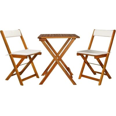 vidaXL 3-tlg. Klappbares Bistro-Set mit Kissen - Gartenmöbel vidaXL 3-tlg. Klappbares Bistro-Set mit Kissen - Gartenmöbel
