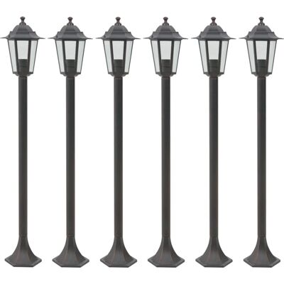 vidaXL Lampes de jardin à piquet - 6 pcs - E27 110cm - Bronze - Lampe extérieure vidaXL Lampes de jardin à piquet - 6 pcs - E27 110cm - Bronze - Lampe extérieure