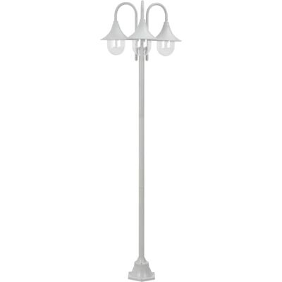 vidaXL Lampadaire de jardin E27 220cm Aluminium Blanc Extérieur - Lampadaire de jardin vidaXL Lampadaire de jardin E27 220cm Aluminium Blanc Extérieur - Lampadaire de jardin