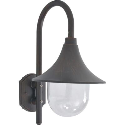 vidaXL Havevægslampe E27 Aluminium Bronze Udendørs belysning vidaXL Havevægslampe E27 Aluminium Bronze Udendørs belysning