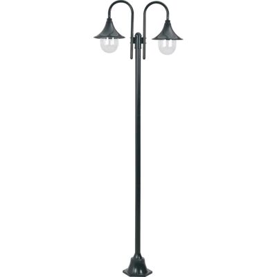 Słup ogrodowy E27 220cm aluminium 2 latarnie ciemnozielony - Słup ogrodowy Słup ogrodowy E27 220cm aluminium 2 latarnie ciemnozielony - Słup ogrodowy