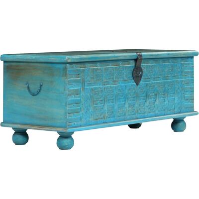 vidaXL Massivholz Mango Blau 100x40x41cm Aufbewahrungstruhe vidaXL Massivholz Mango Blau 100x40x41cm Aufbewahrungstruhe