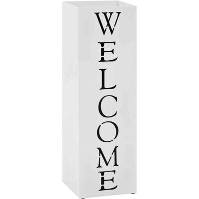 vidaXL Support à Parapluie Welcome en Acier Blanc - Porte-Parapluies - Publicité vidaXL Support à Parapluie Welcome en Acier Blanc - Porte-Parapluies - Publicité