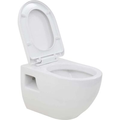 vidaXL Wandhäng WC Keramik Weiß - Wand-WC vidaXL Wandhäng WC Keramik Weiß - Wand-WC