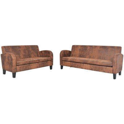 vidaXL 842855 Bruin 2-3 Persoons Sofagroep vidaXL 842855 Bruin 2-3 Persoons Sofagroep