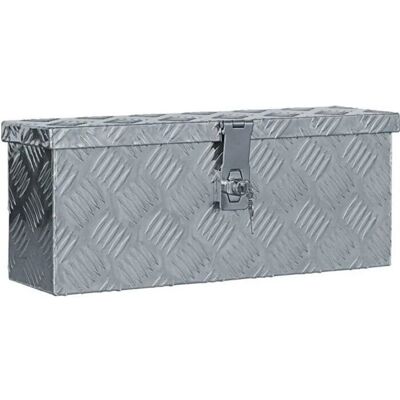 vidaXL Boîte de Rangement en Aluminium Argentée 48.5x14x20 cm vidaXL Boîte de Rangement en Aluminium Argentée 48.5x14x20 cm