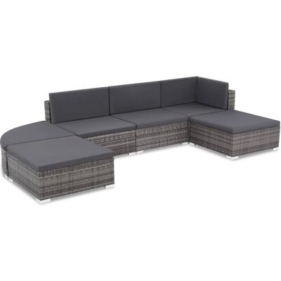 Zestaw mebli ogrodowych VidaXL - Modularny sofa ogrodowy z poduszkami Zestaw mebli ogrodowych VidaXL - Modularny sofa ogrodowy z poduszkami