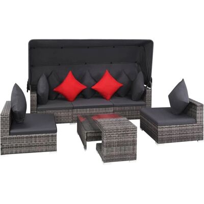 VIDAXL - Set Divani da Giardino 7 pz - Grigio VIDAXL - Set Divani da Giardino 7 pz - Grigio