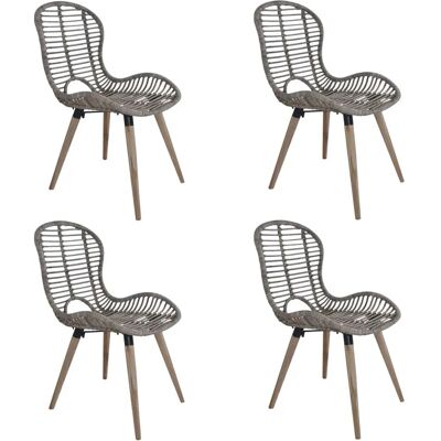 VidaXL 246854 Natürlicher Rattan Esszimmerstuhl - Wasserabweisend & Stilvoll VidaXL 246854 Natürlicher Rattan Esszimmerstuhl - Wasserabweisend & Stilvoll
