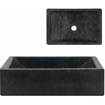 vidaXL Black Marble Bathroom Sink - 45x30x12 cm - Modern Design vidaXL Black Marble Bathroom Sink - 45x30x12 cm - Modern Design