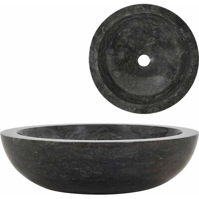 vidaXL Zwarte Marmeren Badkamerwasbak 40x12cm - Natuurstenen Wasbak vidaXL Zwarte Marmeren Badkamerwasbak 40x12cm - Natuurstenen Wasbak