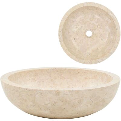 vidaXL Marmor Creme Badezimmerwaschbecken - 40x12cm vidaXL Marmor Creme Badezimmerwaschbecken - 40x12cm