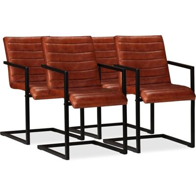 Maisonchic Modèle - Chaises de salle à manger en cuir - Lot de 4 - Publicité Maisonchic Modèle - Chaises de salle à manger en cuir - Lot de 4 - Publicité