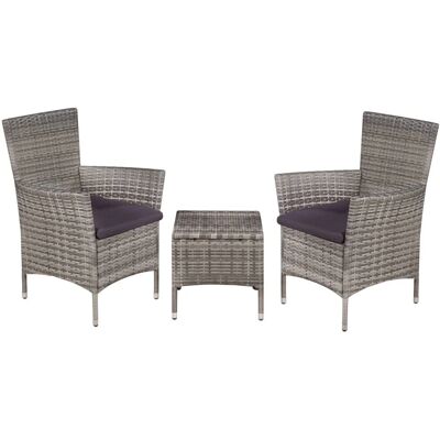 VidaXL Gartenmöbel Set - Grau, 2 Stühle, 1 Tisch - Gartenmöbel VidaXL Gartenmöbel Set - Grau, 2 Stühle, 1 Tisch - Gartenmöbel
