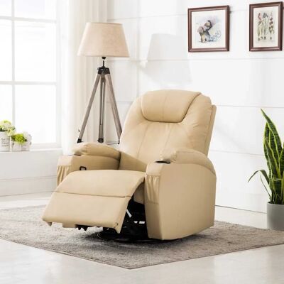 Maisonchic Elektrischer Massagegelenksessel - Creme Relaxsessel mit 8 Massagepunkten Maisonchic Elektrischer Massagegelenksessel - Creme Relaxsessel mit 8 Massagepunkten