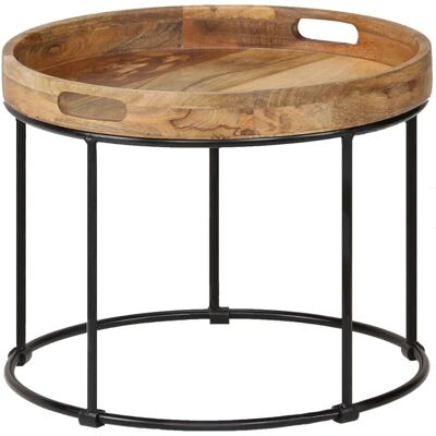 Table basse en bois de mangue et acier - Table de salon - Publicité Table basse en bois de mangue et acier - Table de salon - Publicité