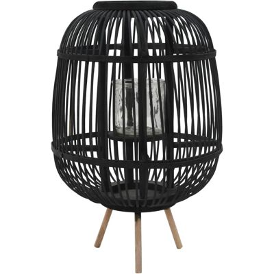 vidaXL Laternenhalter - Natürlicher Bambus - Schwarz - Outdoor-Dekor vidaXL Laternenhalter - Natürlicher Bambus - Schwarz - Outdoor-Dekor