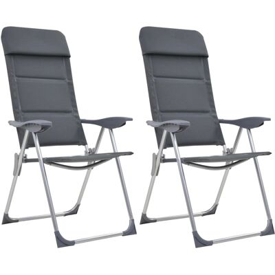 vidaXL Campingstuhl 2er Set Grau - Campingstuhl vidaXL Campingstuhl 2er Set Grau - Campingstuhl