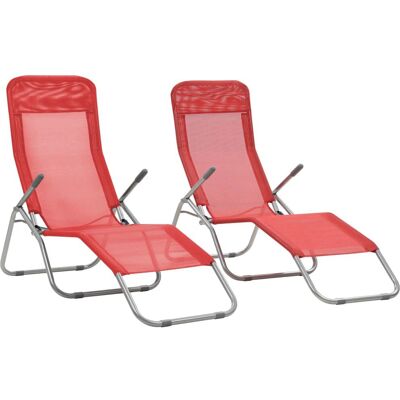 vidaXL Textilene Käännettävät Aurinkotuolit - (44339) Punainen vidaXL Textilene Käännettävät Aurinkotuolit - (44339) Punainen