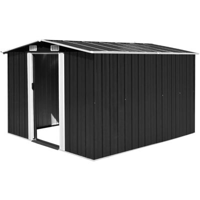 vidaXL Garden Shed 257x298x178cm Metal Anthracite Tool Storage House Cabin - Garden shed vidaXL Garden Shed 257x298x178cm Metal Anthracite Tool Storage House Cabin - Garden shed