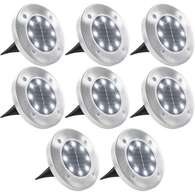 VidaXL 8x Zonnelamp grondverlichting LED Licht Wit Tuinpad Verlichting VidaXL 8x Zonnelamp grondverlichting LED Licht Wit Tuinpad Verlichting