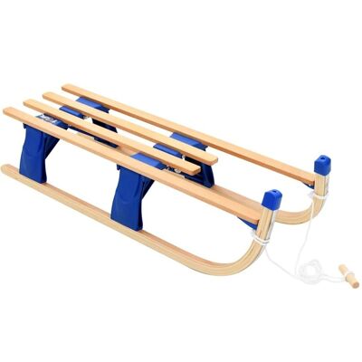 vidaXL Faltbarer Holzschlitten - Leicht, 110 cm, beige/blau - Schneesport vidaXL Faltbarer Holzschlitten - Leicht, 110 cm, beige/blau - Schneesport