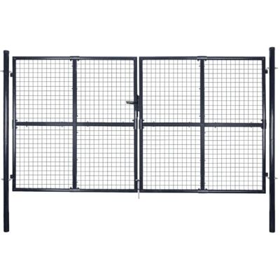 vidaXL Gartentor Stahl 289x150cm Grau - Gartentor vidaXL Gartentor Stahl 289x150cm Grau - Gartentor